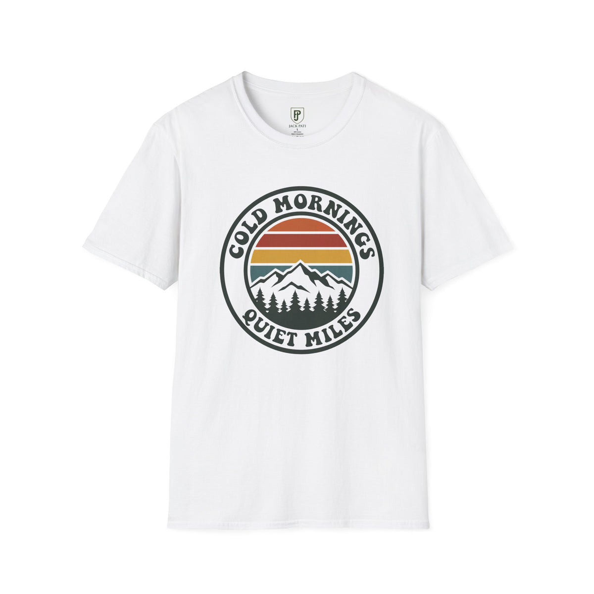 Cold Mornings Mountain T-Shirt — Retro Sunset Outdoor Tee