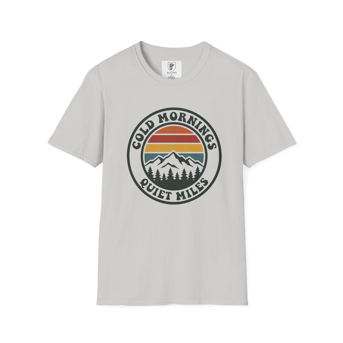 Cold Mornings Mountain T-Shirt — Retro Sunset Outdoor Tee