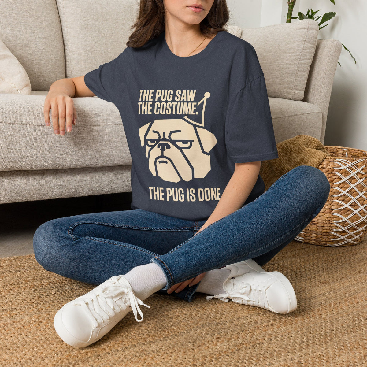 Pug Costume Graphic T-Shirt — "The Pug Saw the Costume" Cute Dog Tee
