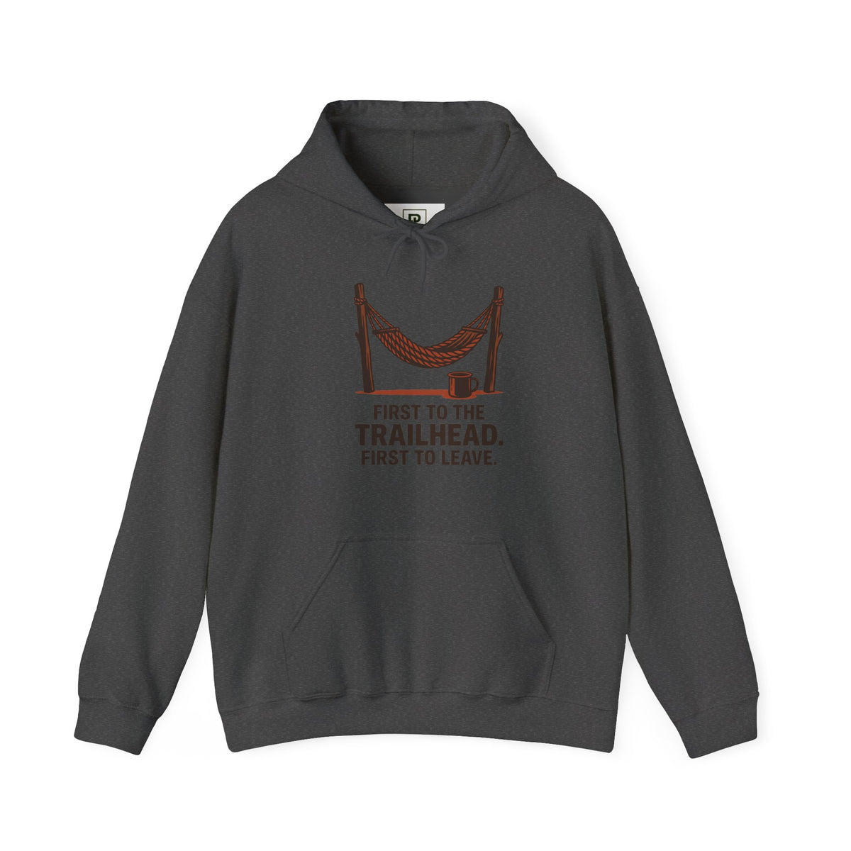 Hammock Trailhead Hoodie — "First to the Trailhead. First to Leave." Outdoor Camper Hoodie