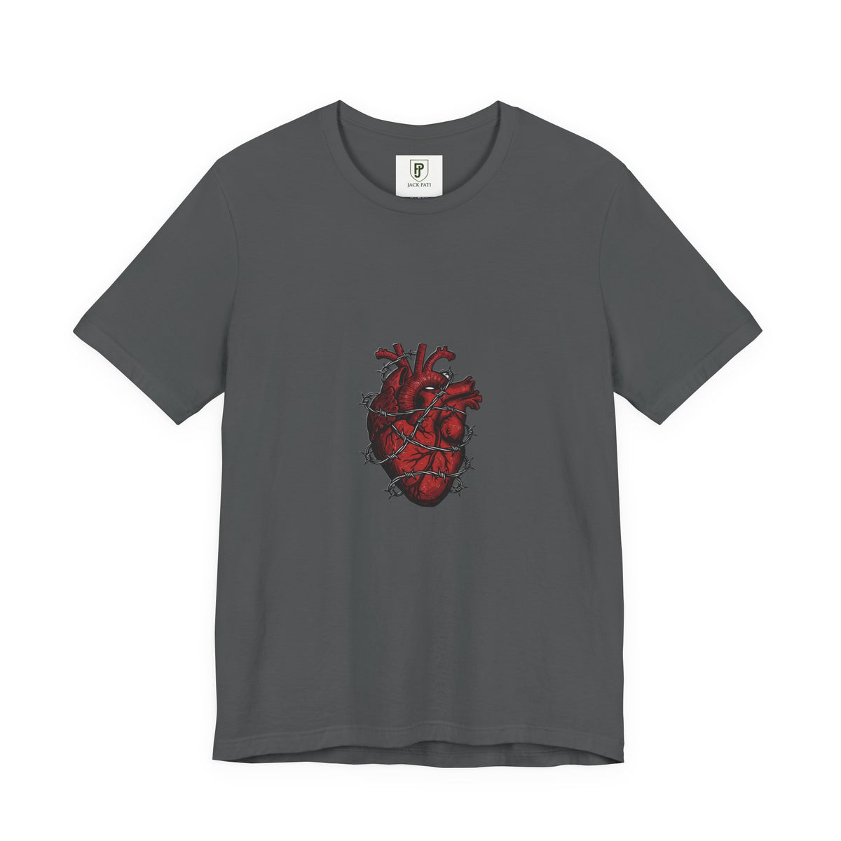 Anatomical Heart Tee — Barbed Wire Red Heart Graphic T-Shirt