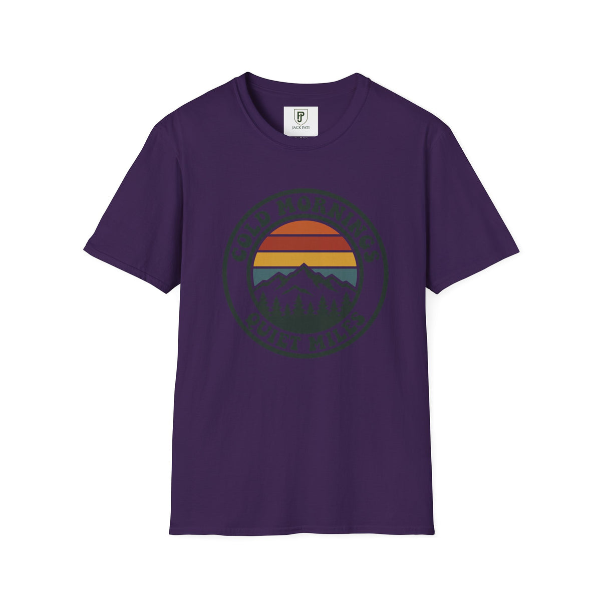 Cold Mornings Mountain T-Shirt — Retro Sunset Outdoor Tee