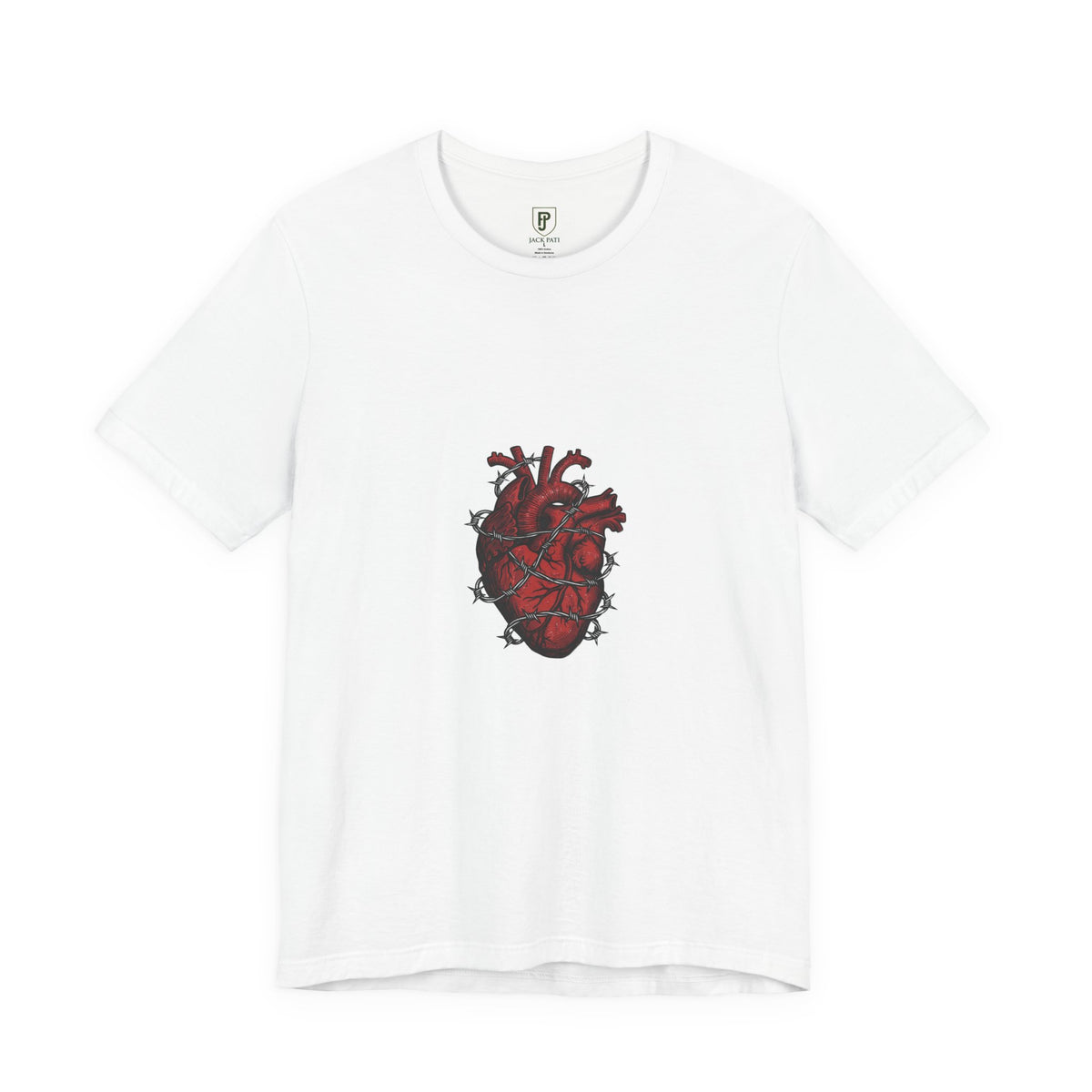 Anatomical Heart Tee — Barbed Wire Red Heart Graphic T-Shirt