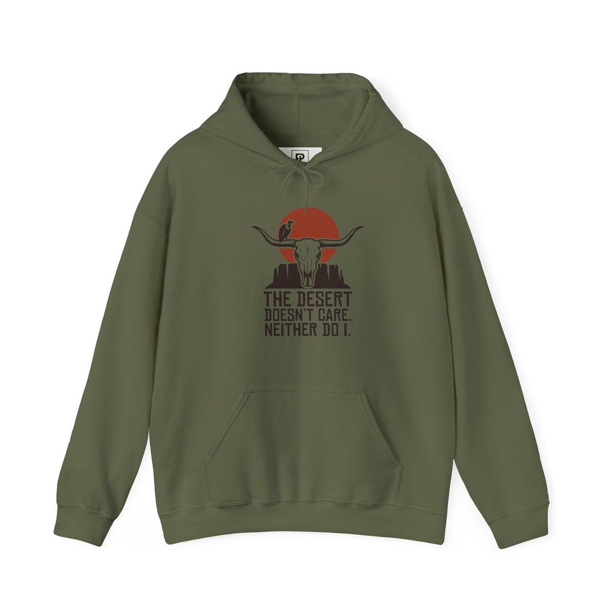 Sweat-shirt à capuche Desert Skull — Sweat-shirt à motif western « Le désert s'en fiche, moi aussi »