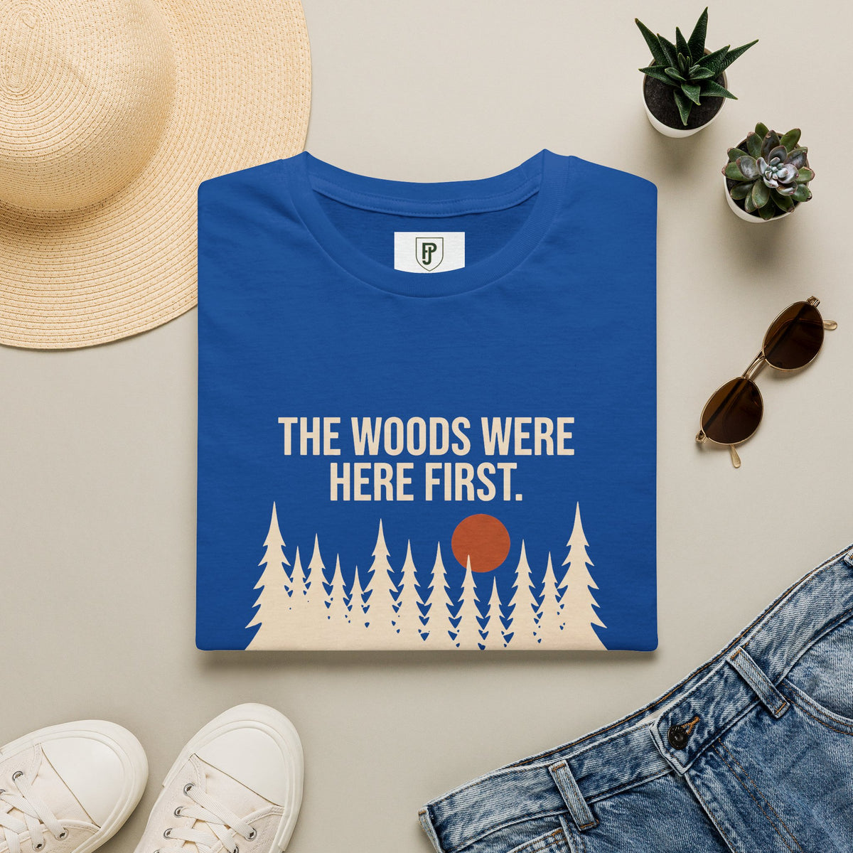 T-shirt — T-shirt graphique vintage "The Woods Were Here First"