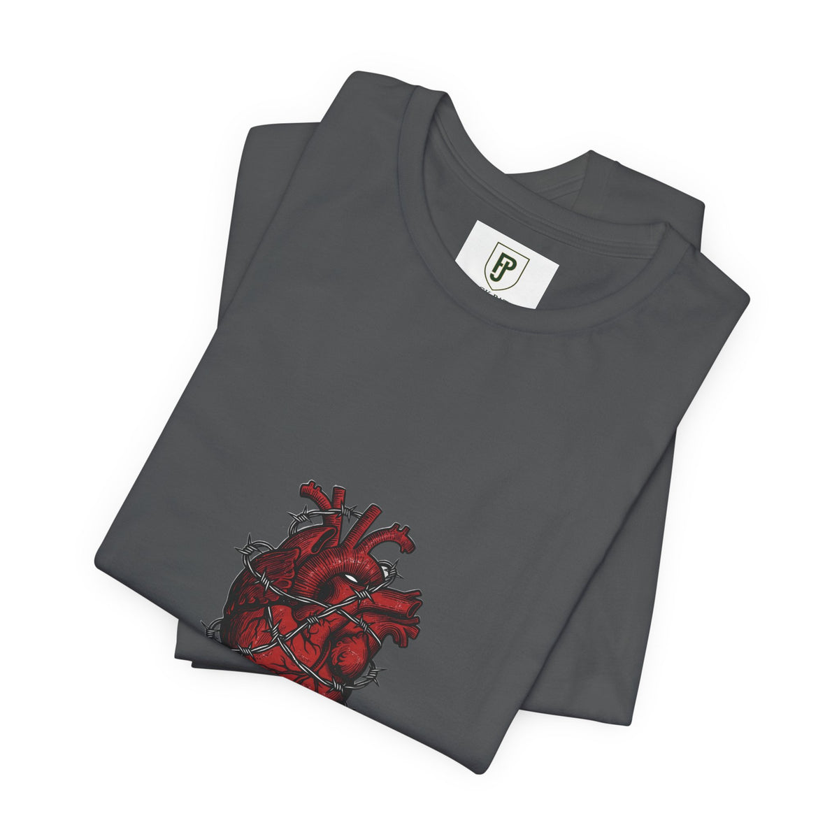 Anatomical Heart Tee — Barbed Wire Red Heart Graphic T-Shirt