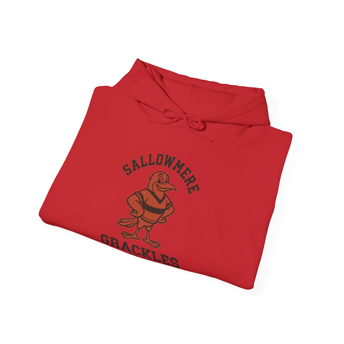 Sallowmere Grackles Hoodie — Sweat-shirt vintage mascotte collège à col ras du cou
