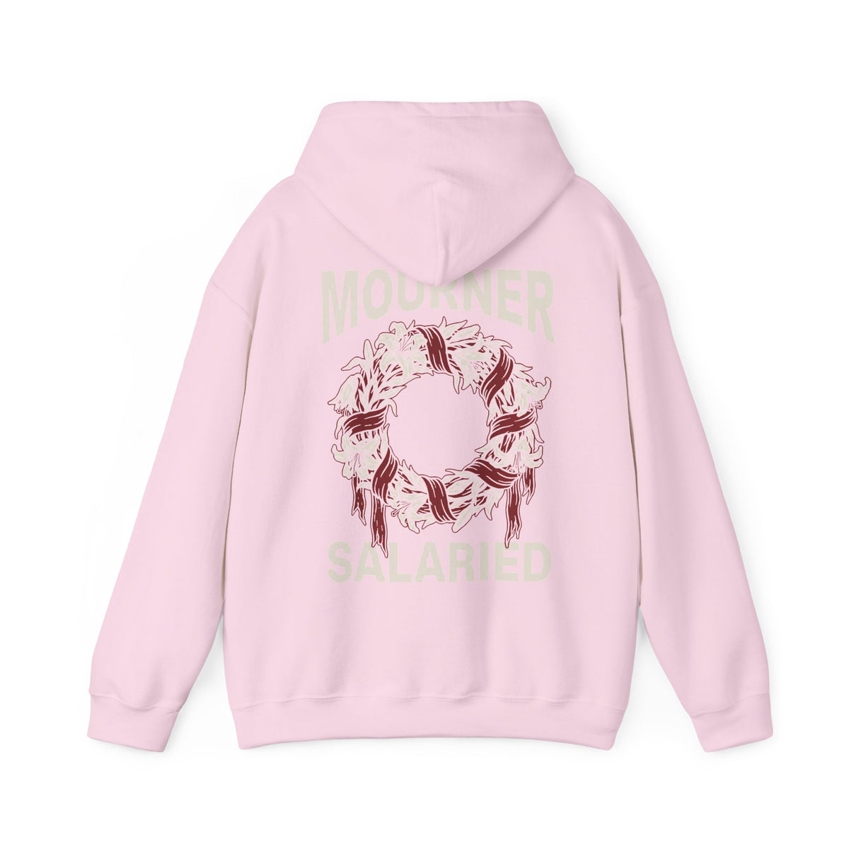 Mourner Salaried Hoodie - Floral Wreath Back Print Comfort Pullover
