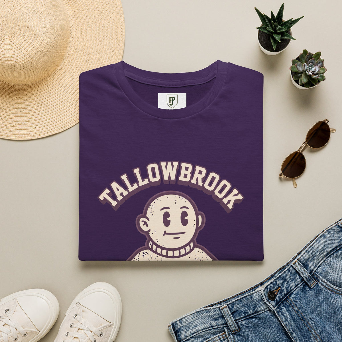 Tallowbrook Mascot T‑Shirt — Vintage College Lettering