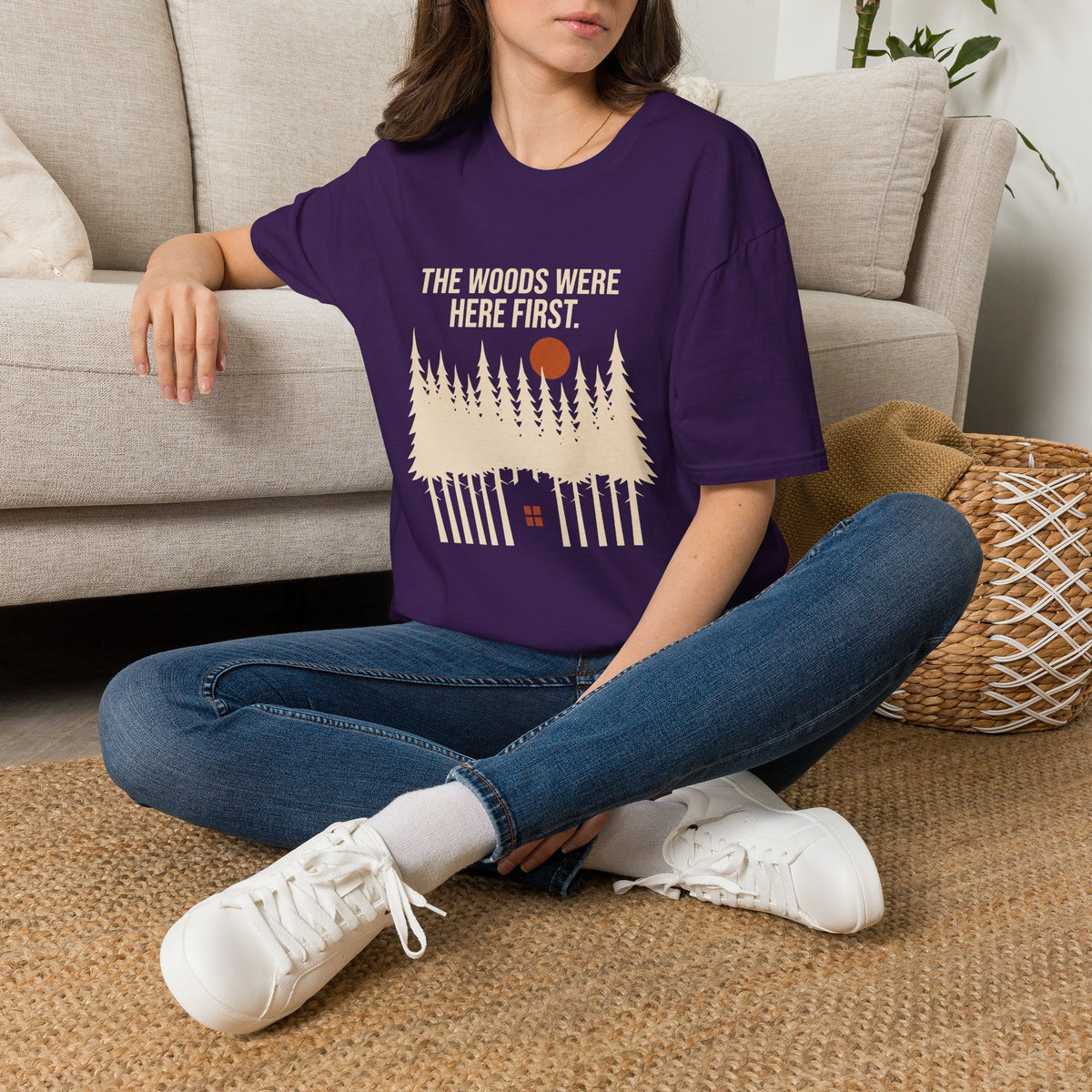 T-shirt — T-shirt graphique vintage "The Woods Were Here First"