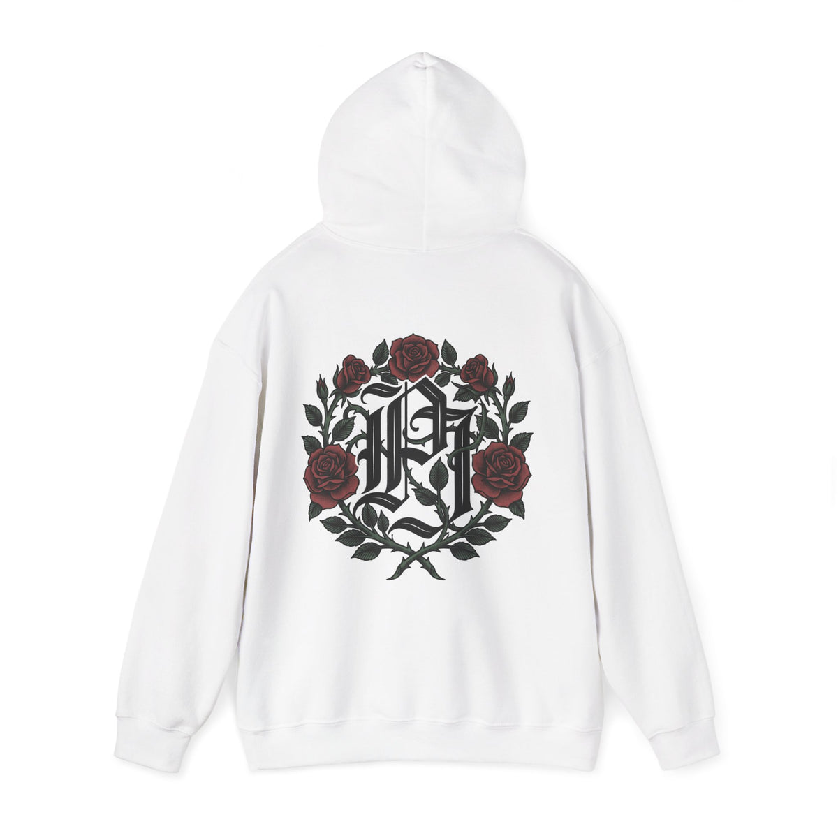 Rose Monogram Hoodie — Gothic Floral Initials Sweatshirt