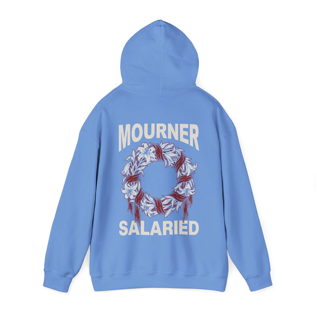 Mourner Salaried Hoodie - Floral Wreath Back Print Comfort Pullover
