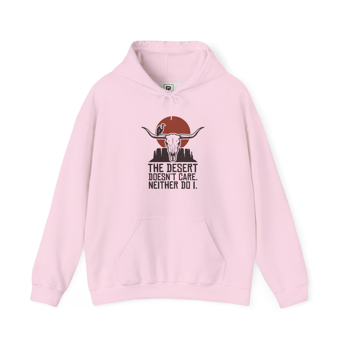 Sweat-shirt à capuche Desert Skull — Sweat-shirt à motif western « Le désert s'en fiche, moi aussi »