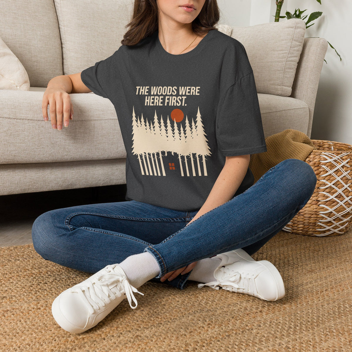 T-shirt — T-shirt graphique vintage "The Woods Were Here First"