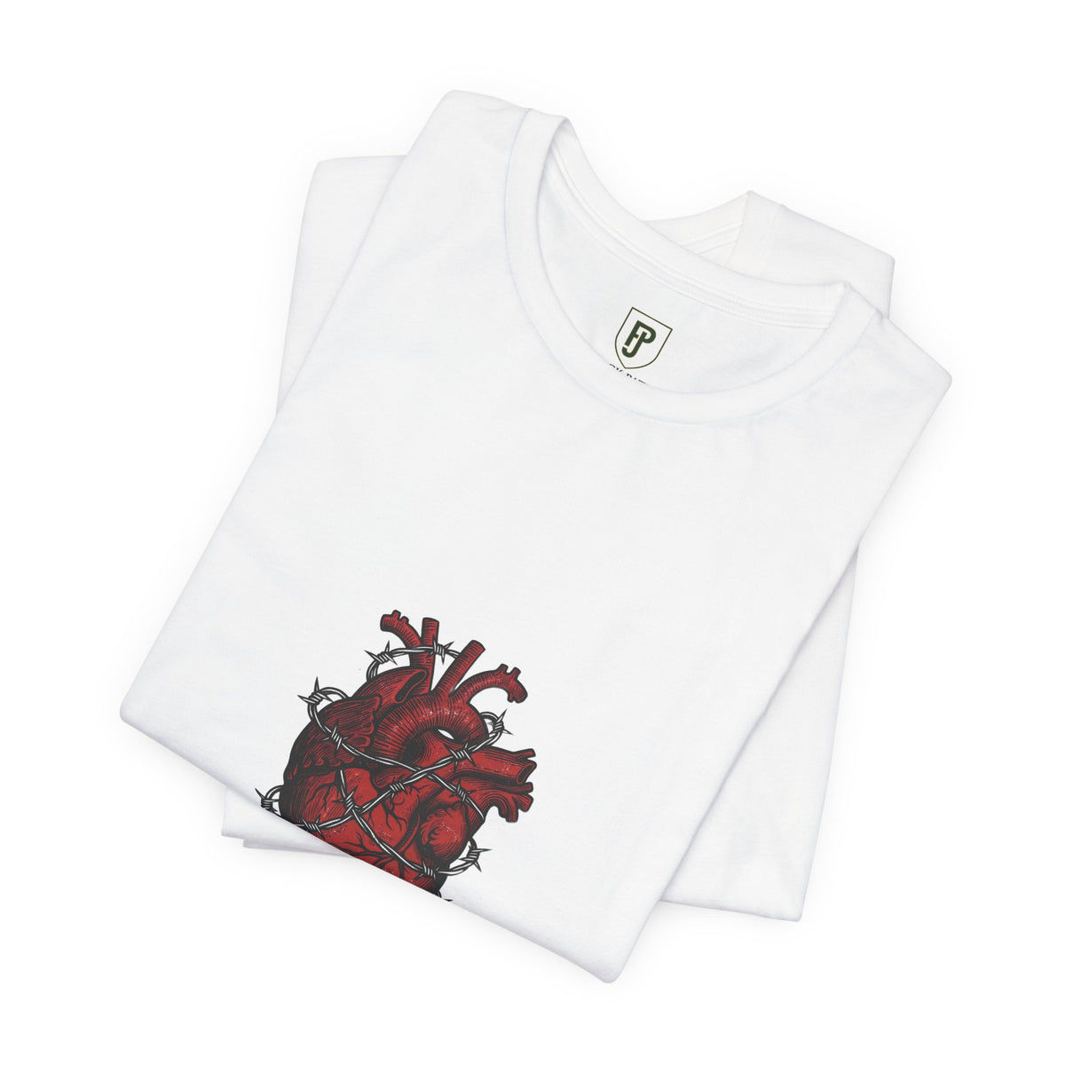 Anatomical Heart Tee — Barbed Wire Red Heart Graphic T-Shirt