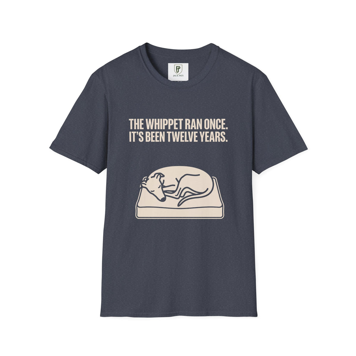 Whippet Dog T-Shirt - "The Whippet Ran Once, It's Been Twelve Years" Vintage Pet Tee