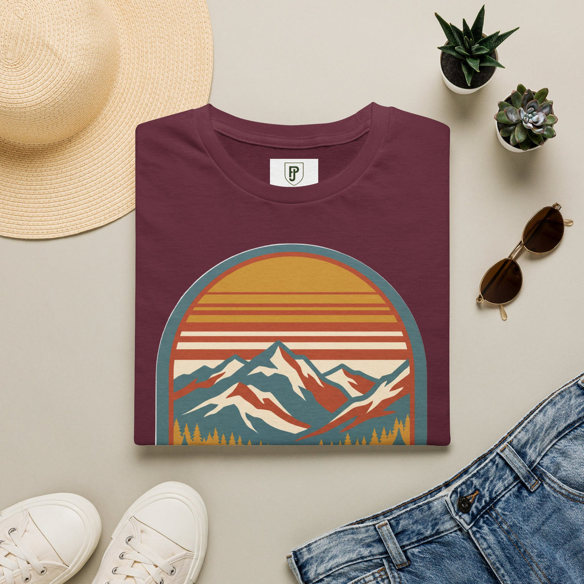 Rocky Mountain Rambler T-Shirt — Vintage Sunset Mountains Graphic (Alberta)