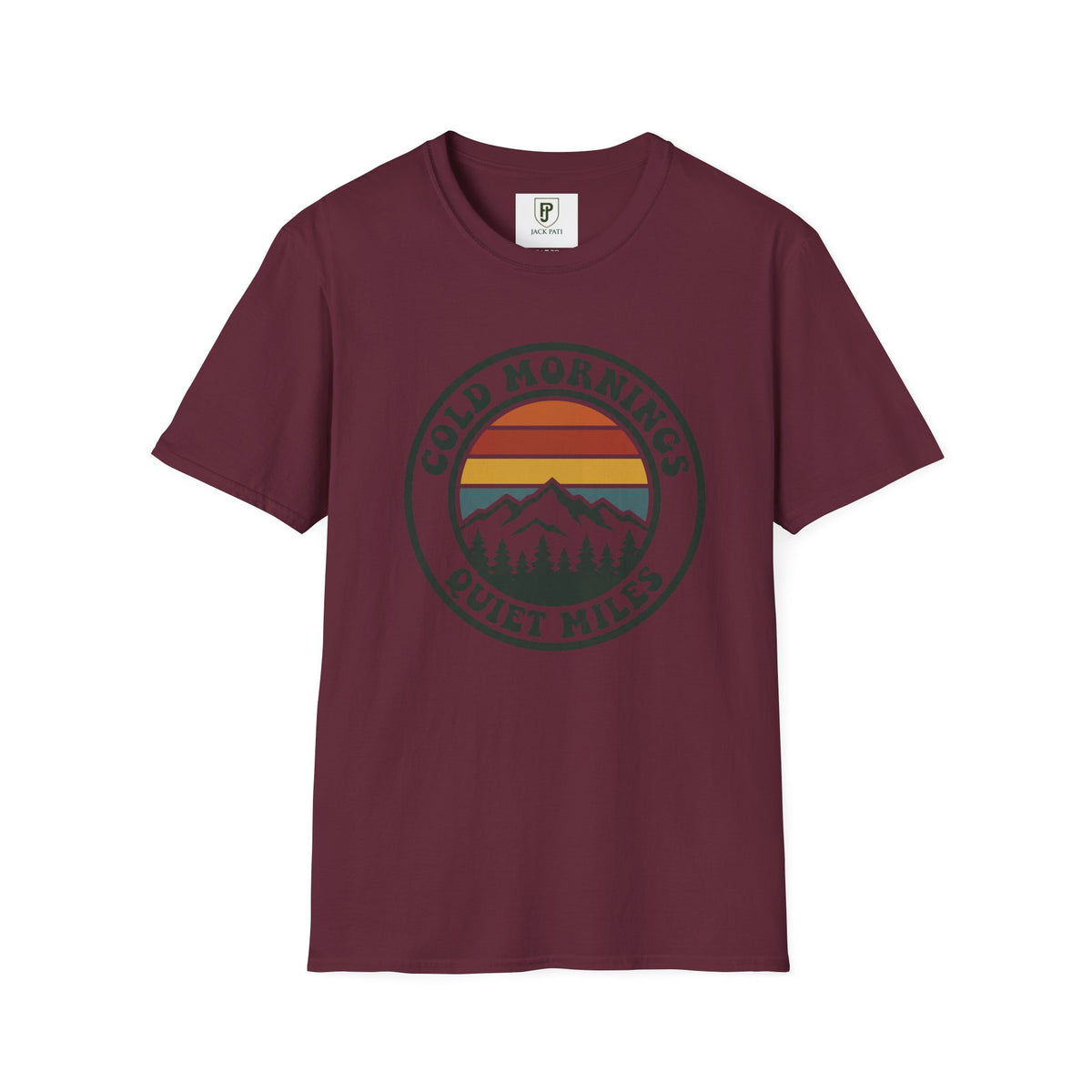 Cold Mornings Mountain T-Shirt — Retro Sunset Outdoor Tee