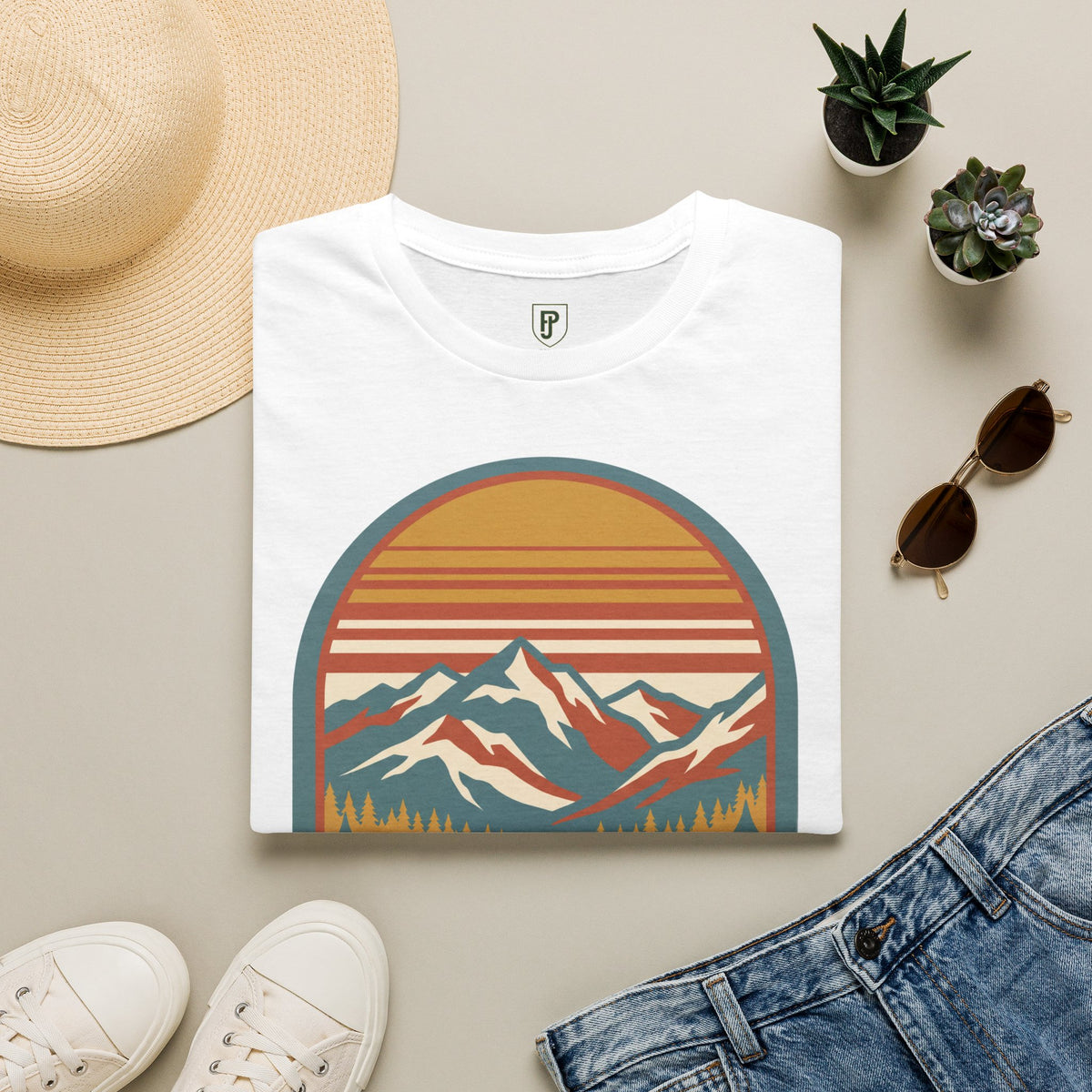 Rocky Mountain Rambler T-Shirt — Vintage Sunset Mountains Graphic (Alberta)