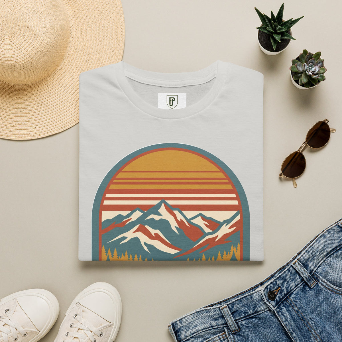Rocky Mountain Rambler T-Shirt — Vintage Sunset Mountains Graphic (Alberta)