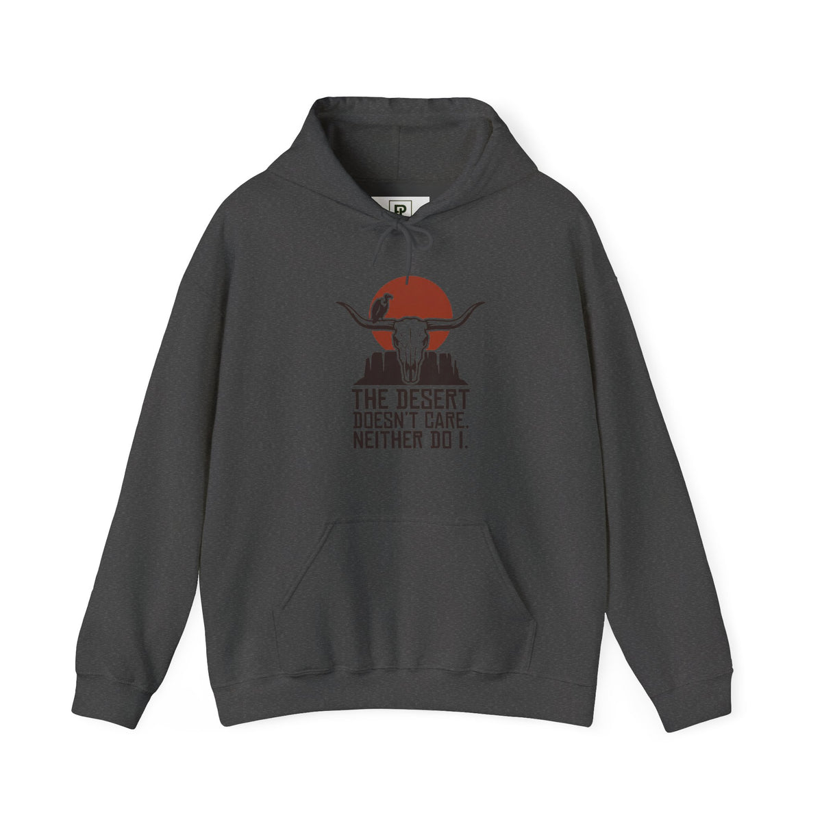 Sweat-shirt à capuche Desert Skull — Sweat-shirt à motif western « Le désert s'en fiche, moi aussi »