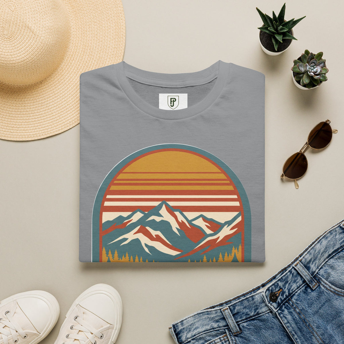 Rocky Mountain Rambler T-Shirt — Vintage Sunset Mountains Graphic (Alberta)