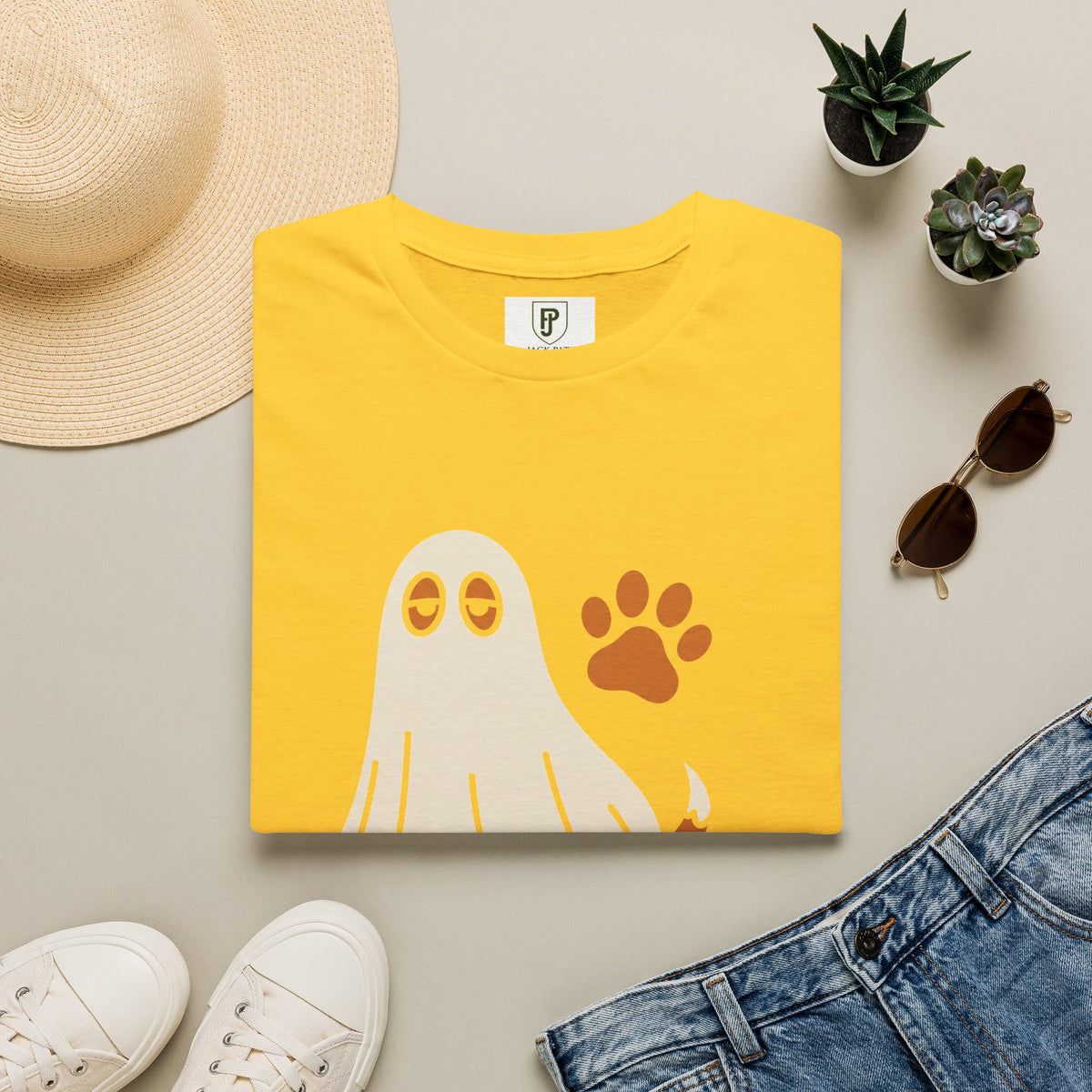 Dog Hair New Season T-Shirt — Cute Ghost & Paw Pet Lover Tee